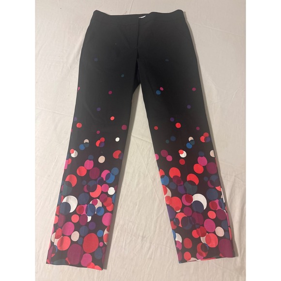 Trina Turk Pants - Trina Turk Polka Dot Bubble Print Pants Women 4 Black Excellent Straight‎ Leg
